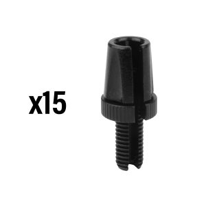 Vis Creuse Tendeur de Cable Velo M 7 L10 Mm Fendue Alu Noir (Sachet de 15 Pieces) -Elvedes-