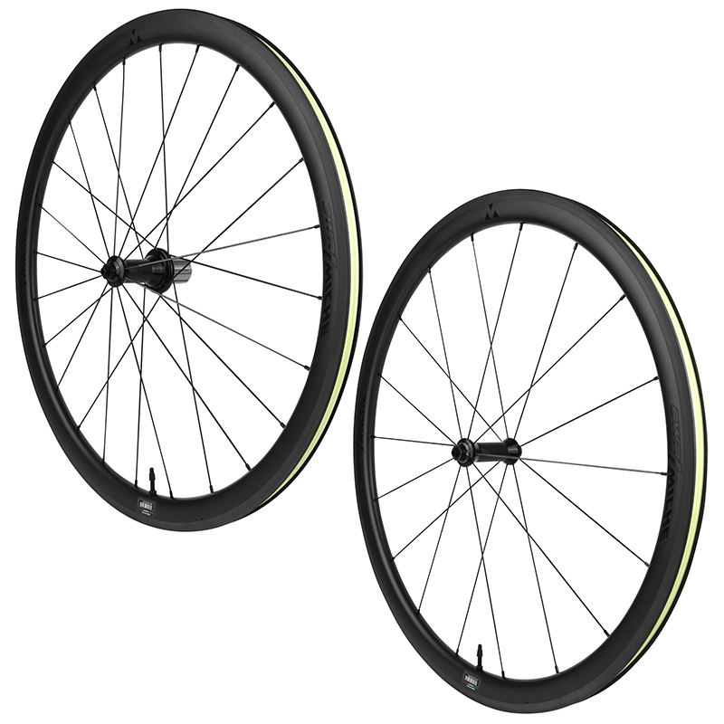 Roues Route Patin Blocage 700 Miche Swr38 Carbone Noir Cassette Shimano Sh 12-11-10V Hauteur-Profil 38 Mm (Paire) - Tubeless Ready