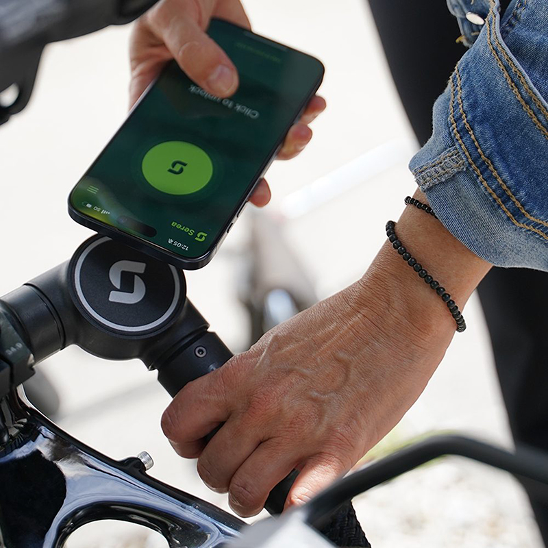 Antivol Velo Chaine Deverouillage Par Smartphone Serea Swift Diam 8 Mm Longueur 125 Cm Noir (Technologie Nfc Fonctionne Sans Batterie) -Niveau Securite 9-15- – Image 2