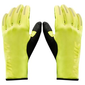 Gants Velo Long Mavic Essential Thermo Noir-Jaune Reflechissant M (Paire Sur Carte) Sans Velcro