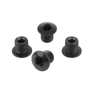 Intravis Pedalier Samox Acier Noir Compatible Mono Plateau 4 Branches (Jeu de 4) - Vis M8X0.75X7L