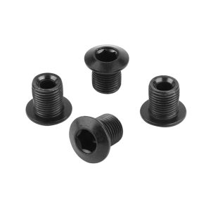 Intravis Pedalier Samox Acier Noir Compatible Mono Plateau 4 Branches (Jeu de 4) - Vis M8X0.75X8L