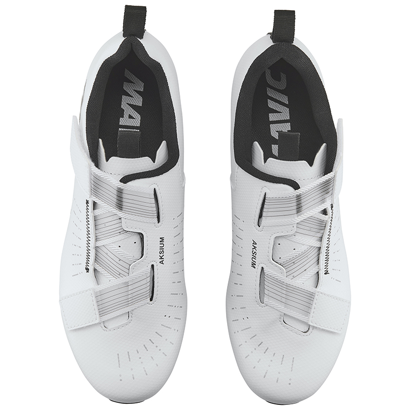 Chaussure Route Mavic Aksium Strap Blanc 40 Serrage Velcro Fixation 3 Points Compatible Look-Shimano (Paire) – Image 2