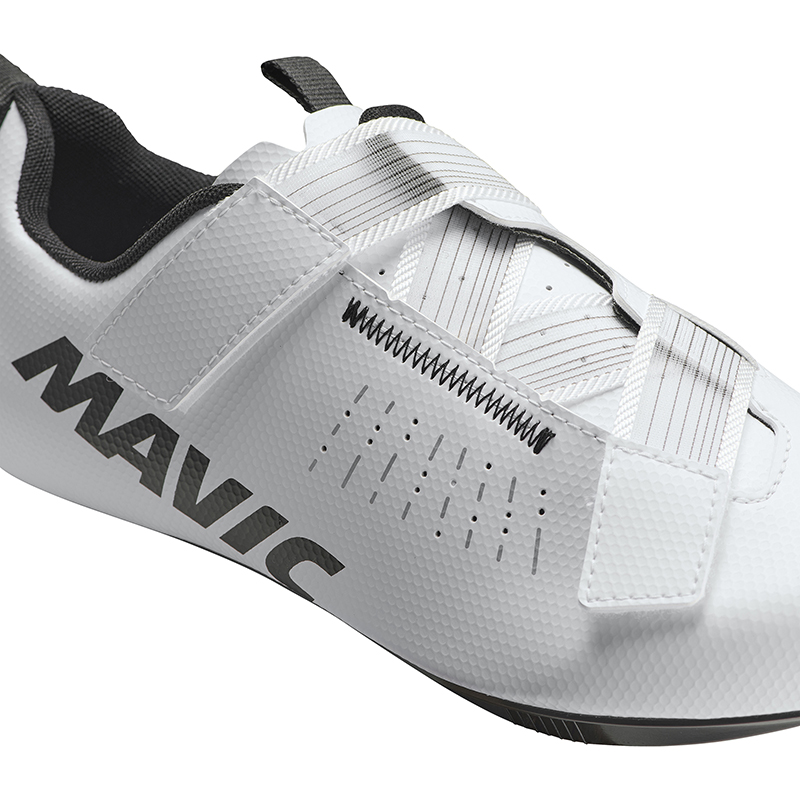 Chaussure Route Mavic Aksium Strap Blanc 44 Serrage Velcro Fixation 3 Points Compatible Look-Shimano (Paire) – Image 4