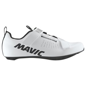 Chaussure Route Mavic Aksium Strap Blanc 44 2-3 Serrage Velcro Fixation 3 Points Compatible Look-Shimano (Paire)
