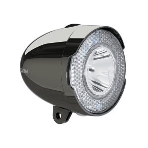 Eclairage Velo à Pile Avant Sur Garde-Boue - Patte Axa Classic 706 Led 15 Lux Noir Avec Interrupteur Livre Avec 3 Piles Aaa