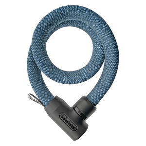 Antivol Velo Chaine à Cle Abus Yarnit 4004K Diam 24 Mm Longueur 110 Cm Avec Serrure Integree Bleu -Niveau Securite 7-