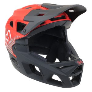 Casque Velo Type Descente Integral Integra Sport 360 Rouge-Noir Taille M (55-58Cm) (Vendu En Boite) - Homologue Ce En-1078