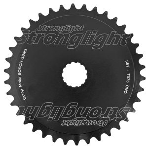 Plateau VAE-E-Bike Direct Mount Pour Bosch Stronglight -3- 38Dts Mono Noir Alu (Plateau Plein 3Ème Generation) -Inclus Pare Chaine Hebie-